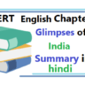 Glimpses of India summary in hindi