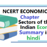 Sectors of the Indian Economy summary in hindi